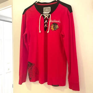 Chicago Blackhawks Girl's Youth Long Sleeve Shirt XL EUC  Olde Time Hockey - Picture 1 of 10