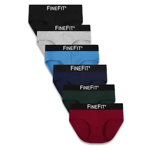 Men's FineFit Cotton Bikini Brief Underwear - Assorted Colors (6 Pack) - Picture 1 of 4