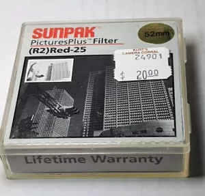 52mm SUNPAK Red #25 Glass Lens Filter 52 mm 25A 25 Black & White Film 52 Japan - Picture 1 of 2