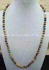 Glamourous 6mm Multicolor Picasso Jasper Round Gemstone Beads Necklace 24 Inch