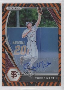 2021 Panini Prizm Draft Picks Tiger Stripe /25 Robby Martin Jr #PDP198 Auto