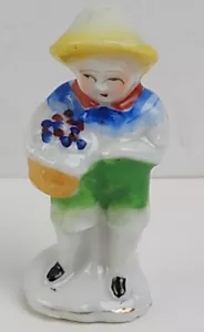 C.1945 Porcelain Hand Painted 2.75" Little Boy Figurine Made in Occupied Japan - Picture 1 of 6