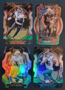 2022 Select Football BLACK/GREEN DIE-CUT PRIZMS with Rookies You Pick the Card