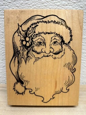 Estampilla de goma montada en madera de Papá Noel PSX de colección 1992 hecha en EE. UU. Foto 1 de 4