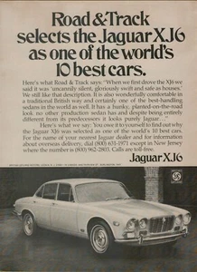 1971 Jaguar XJ6 Road & Track World's Best Cars White Sedan VINTAGE PRINT AD - Picture 1 of 2