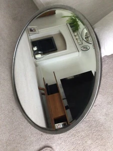 Large 80cm round mirror - metal antique silver frame - Picture 1 of 4