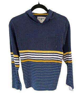 Billabong Lightweight Hoodie Cotton Long Sleeve Pullover Sweater Blue Striped S - Image 1 of 4