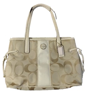 Coach E1321-F21949 Beige Signature C Shoulder Purse - Picture 1 of 9