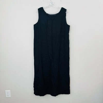 Sag Harbor Black Sleeveless Linen Blend Dress Women’s Size 16 - Image 1 of 4