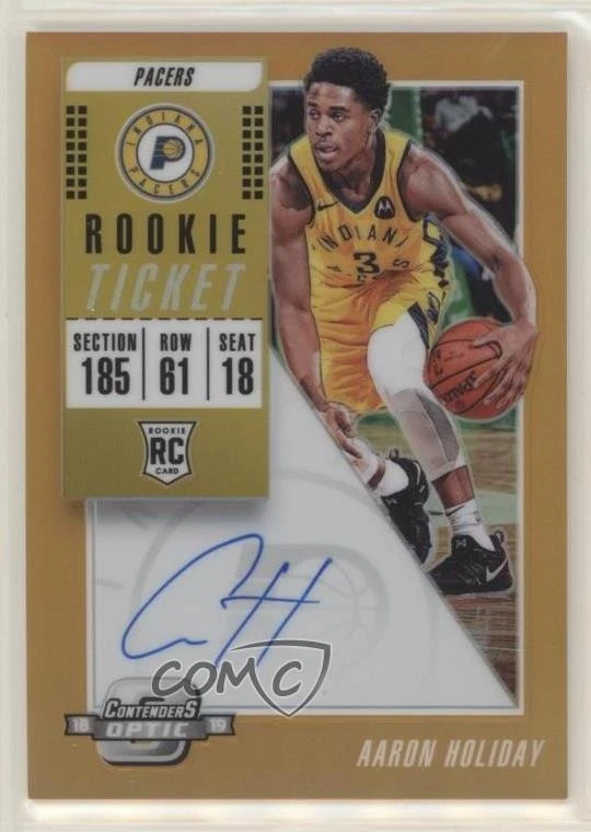 2018 Panini Contenders Optic Orange Prizm /25 Aaron Holiday #109 Rookie Auto RC - Image 1 of 2