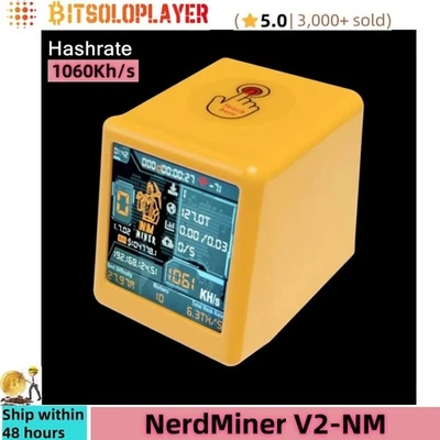 NMMiner TV NerdMiner V2-NM 1060Kh/s BTC Solo Crypto Mining Bitcoin Lotto Miner - Image 1 of 4