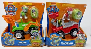 Paw Patrol Dino Rescue Rocky & Marshall Deluxe Rev-Up Fahrzeug mit Mystery Dino Figur - Bild 1 von 11
