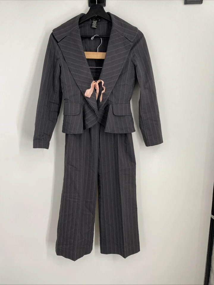 Conjunto de traje a rayas Y2K BCBG Maxazria para mujer talla XS sirena de oficina preppy 1101 Foto 1 de 4