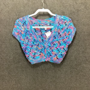Urban Outfitters Cárdigan Crochet Suéter Top Recortado NUEVO Pequeño S Boho Sexy - Imagen 1 de 7