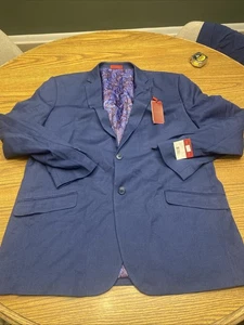 Adolfo Mens Blazer Jacket Size 48R Blue 2 Button Sport Coat- NWT Brand New!! - Picture 1 of 14