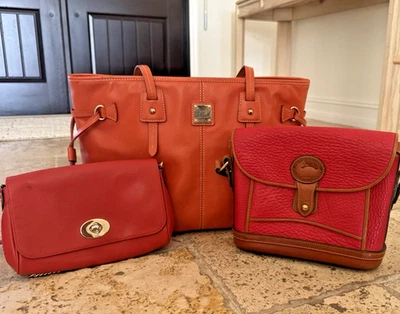 3PC LOT of COACH DOONEY Bourke Leather Purses Totes Crossbody Handbags-RESELLERS - Image 1 of 4