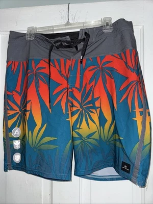 Rip Curl Mirage Board Shorts Mens 34 Tropical Drawstring Ultimate Stretch Shorts - Image 1 of 4