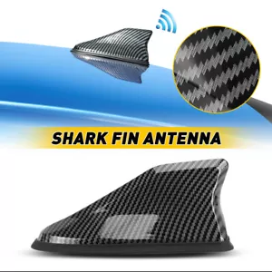 Shark Fin Roof Car Antenna Fiber Carbon Radio FM/AM Antena Radio Universal - Picture 1 of 9