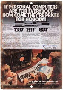 Commodore 64 Home Personal Computer Ad Vintage Reproduction Metal Sign D80 - Picture 1 of 2
