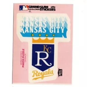 1979 Fleer Team Stickers Logo Pink Background Puzzle Back Kansas City Royals - Picture 1 of 1