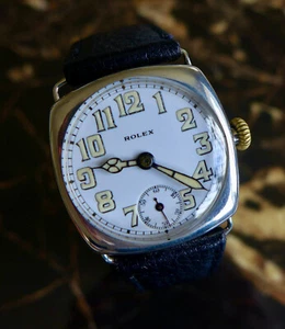 A GENTS WW1 1916-1917 BRITISH MILITARY ROLEX TRENCH WATCH IN SILVER 33m - Picture 1 of 8