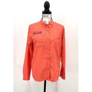 Patagonia Womens Fishing Shirt Size Small Long Sleeve Orange Henrys Fork Lodge - Picture 1 of 7