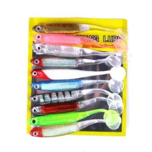 10pcs Soft Plastic Lure Bass Grubs T-Tailed Fishing Worm Bait Artificial Tackle - Picture 1 of 9