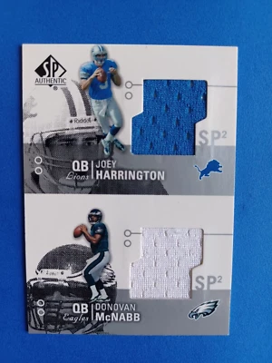 2002 SP AUTHENTIC JOEY HARRINGTON RC DONOVAN MCNABB DUAL JERSEY SP2 RELIC - Image 1 of 2
