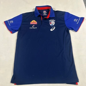 Western Bulldogs Asics AFL Polo Shirt Mens Size M - Picture 1 of 4