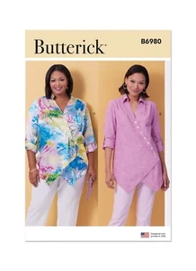 Butterick Easy SEWING PATTERB B6980 Misses' Or Women's Shirt 10-18 or 20W-28W - Picture 1 of 8
