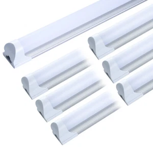 4FT 6 Pack LED Shop Light T8 Linkable Ceiling Tube Fixture 24W 6000K - Picture 1 of 8
