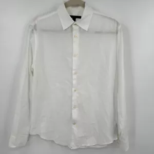 John Varvatos Shirt Mens White Casual Long Sleeve Regular Fit Collar Button Down - Picture 1 of 11