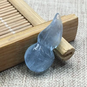 8.2Ct Natural Blue Aquamarine Quartz Carved Pendant Healing - Picture 1 of 6
