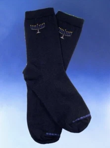 Men's Handsome Hanukkah Chanukah Menorah Socks NWT Novelty Socks - Picture 1 of 2