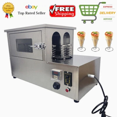 Horno de pizza eléctrico giratorio 110 V horno de pizza comercial con bandejas de cono de pizza nuevo Foto 1 de 3