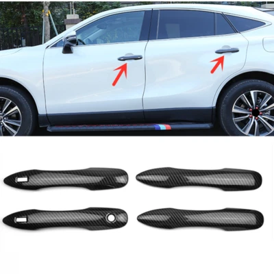 Carbon Fiber Car Door Handles Cover Trim For 2021 2022 Toyota Venza - Image 1 of 4