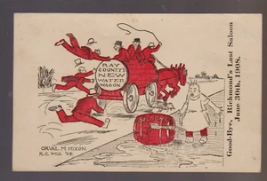 Richmond MISSOURI 1908 TEMPERANCE CARD Prohibition ANTI-ALCOHOL Social History - Picture 1 of 4