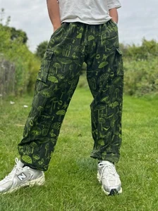 Hippie Baumwolle Stonewashed Pilz Print Unisex Hose One Size Handarbeit Yoga - Bild 1 von 29