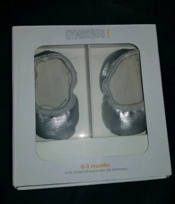 Gymboree Silver Leather Ballet/Crib/Flats Shoes Baby Girl 0-3M NEW Retail $39.50 - Image 1 of 4