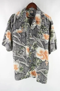 Tommy Bahama Größe Large schwarz tropisch Blumen Knopfleiste Hemd Kurzarm Viskose - Bild 1 von 8
