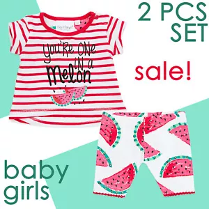Baby Girls Outfit Watermelon T-Shirt & Leggings Set 0-3 3-6 6-9 9-12 12-18 18-24 - Picture 1 of 6