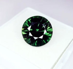 Gemas redondas de turmalina verde natural de 12 mm con certificación de turmalina - Imagen 1 de 11