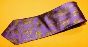 MEN'S TIE BAR DOT COM LIGHT PURPLE/GOLD PAISLEY TIE - NECK TIES - DESIGNER TIES. - Picture 1 of 3