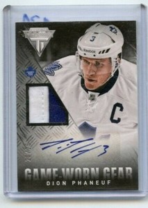 2013-14 Panini Titanium Game Worn Gear Autographs Prime #GAD-PH Dion Phaneuf /25