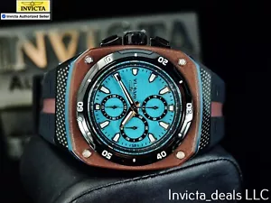Orologio Invicta Uomo 46mm SPEEDWAY SUPERCHARGER Crono Quadrante Turchese Nero/Marrone - Foto 1 di 19