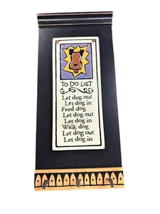 Macone Clay 12.5" Key Rack Leash Holder Dog To Do List Wall Plaque Figurine Sign - Picture 1 of 6