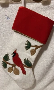 Cardinal Christmas Stocking Home Collections By Season Designs 17”x6.25” - Picture 1 of 3