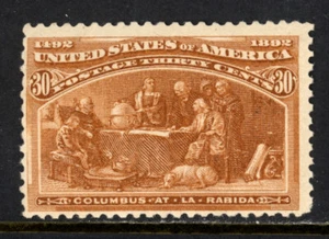 SCOTT 239 1893 30 CENT COLUMBIAN EXPOSITION ISSUE MH OG F-VF CAT $150! - Bild 1 von 2