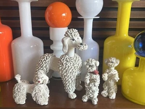 Vintage MCM Italian Mid Century Spaghetti Kitsch Poodle Figures Ornaments X4 - Picture 1 of 13