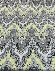 Waverly Palace Sari Black Chevron Drapery Upholstery Fabric By the Yard - Picture 1 of 3